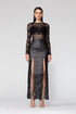Deep Slit Leather Pencil Skirt